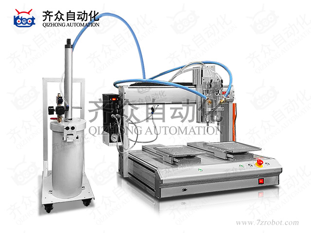雙頭膠閥式2600ml桶裝膠專用雙工位四軸全自動點膠機